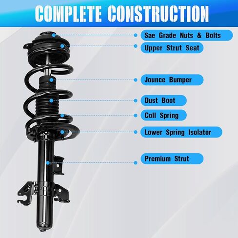 مجموعة الدعامات الأمامية مع استبدال ممتص الصدمات الربيعي الملفوف لسيارة جيب شيروكي 2014-2022 FWD 13611 13612 مجموعة من 2 in Kuwait