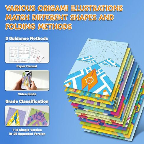25 Designs Paper Airplane Kit for Kids Ages 6-12, Paper Airplane Book, 75 Sheets Colorful Origami Paper with Gift Ready Box, Creative Gifts for Boys & Girls in Saudi Arabia