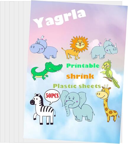 أوراق دينك المنكمشة القابلة للطباعة بنفث الحبر، عدد 50، أوراق بلاستيكية بيضاء قابلة للطباعة للطابعة النافثة للحبر والأنشطة اليدوية اليدوية وهدايا عيد الأم in Kuwait