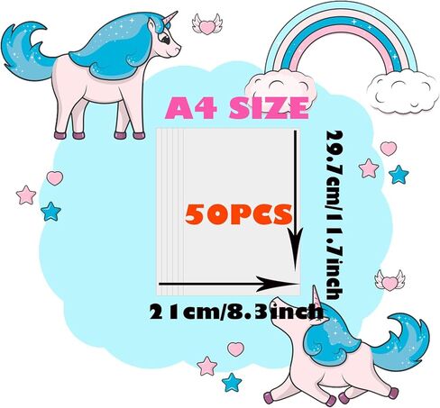 أوراق دينك المنكمشة القابلة للطباعة بنفث الحبر، عدد 50، أوراق بلاستيكية بيضاء قابلة للطباعة للطابعة النافثة للحبر والأنشطة اليدوية اليدوية وهدايا عيد الأم in Kuwait