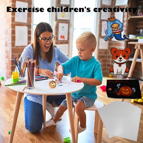 أوراق دينك المنكمشة القابلة للطباعة بنفث الحبر، عدد 50، أوراق بلاستيكية بيضاء قابلة للطباعة للطابعة النافثة للحبر والأنشطة اليدوية اليدوية وهدايا عيد الأم in Kuwait