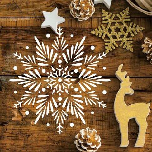 12x12 inch Large Snowflake Stencil Reusable, Christmas Snowflake Stencil for Painting on Journal, Greeting Card, Gift Box, Windows, Home Decor, Wall Art Designs in Saudi Arabia