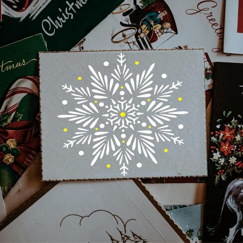 12x12 inch Large Snowflake Stencil Reusable, Christmas Snowflake Stencil for Painting on Journal, Greeting Card, Gift Box, Windows, Home Decor, Wall Art Designs in Saudi Arabia