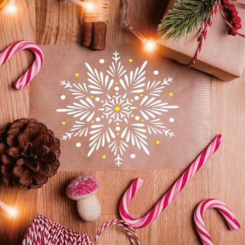12x12 inch Large Snowflake Stencil Reusable, Christmas Snowflake Stencil for Painting on Journal, Greeting Card, Gift Box, Windows, Home Decor, Wall Art Designs in Saudi Arabia