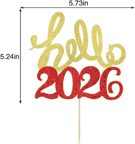 Happy New Year Cake Topper，New Year's Eve,Christmas,Happy Holidays Party Decorations ，Cheers to 2024 Cake Toppers ，2024 Happy New Year Party Decorations. (4) in Saudi Arabia