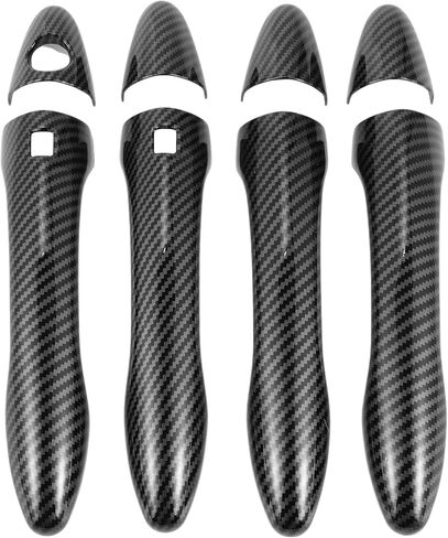 Smart Car Door Handle Cover Trim - Car Side Door Handle Cover - for Kia Optima K5 2011-2015 Carbon Fiber Black - 1 Set in Saudi Arabia
