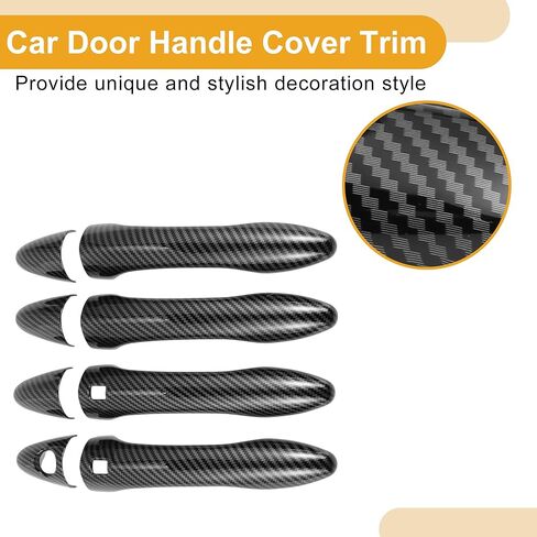 Smart Car Door Handle Cover Trim - Car Side Door Handle Cover - for Kia Optima K5 2011-2015 Carbon Fiber Black - 1 Set in Saudi Arabia