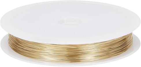 Beebeecraft 24 Gauge 0.5mm Craft Wire for Jewelry Making 54.6 Yards/50M 14K Gold Plated Round Polished Tarnish Resistant Bendable Metal Copper Craft Wire with A Spool for DIY Supplies in Saudi Arabia