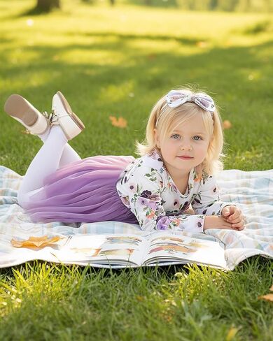 Mioglrie Baby Girl Dress Infant Girl Fall Winter Long Sleeve Tutu Dresses | Ruffle Floral Tulle Dress，3-24 Months，Matching Headband，Family Photo Outfits，Daily Leisure，Birthdays，Festival，Parties in Saudi Arabia