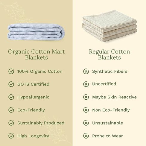 Organic Cotton Waffle Weave Sky Blue King Blanket - 100% Cotton, Breathable, All-Natural, Premium and Luxurious Blanket for King and Cal King Beds (Sky Blue - King/California King) in Saudi Arabia