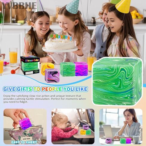 ألعاب فيدجيت كيوب سكويشي، كرات ضغط الضغط للأطفال، كرة المالتوز لتخفيف القلق، لعبة إسفنجية حسية للسكر لمرض التوحد، تصميم جديد مكعبات فيدجيت ملونة (أخضر) in Kuwait