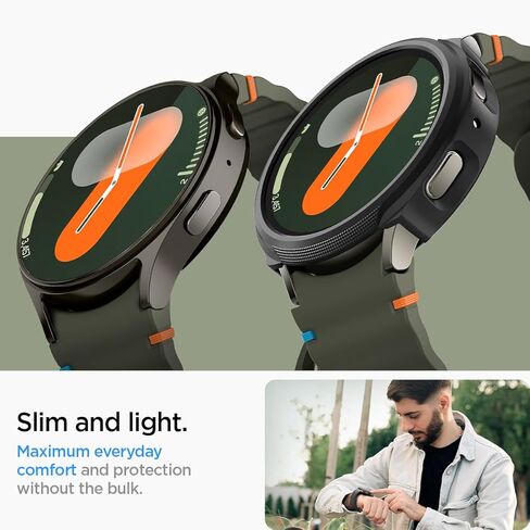 Spigen Liquid Air مصمم لساعة سامسونج جالاكسي 7 40 ملم، حافظة مرنة خفيفة الوزن من مادة TPU لساعة جالاكسي 7 40 ملم (2024) - أسود مطفي in Saudi Arabia