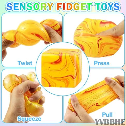 Fidget Cube Squishy Toys , Squeeze Stress Balls for Kids, Adults Squishies Anxiety Relief Maltose Ball, Ice Squishys Sugar Sensory Toy for ADHD Autism, Novel Design Colorful Fidgets Cubes (Green) in Kuwait