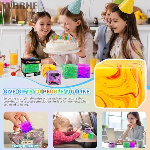 Fidget Cube Squishy Toys , Squeeze Stress Balls for Kids, Adults Squishies Anxiety Relief Maltose Ball, Ice Squishys Sugar Sensory Toy for ADHD Autism, Novel Design Colorful Fidgets Cubes (Green) in Kuwait