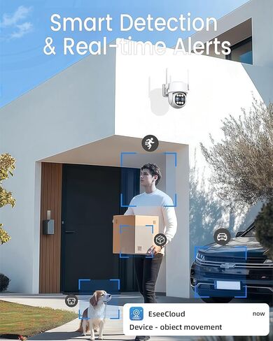 نظام كاميرا أمان لاسلكية في الهواء الطلق: [عدسة مزدوجة 4K & 10X تكبير هجين] تتبع تلقائي 4 قطع كاميرا PTZ لأمن المنزل WiFi6 10CH نظام كاميرا أمان NVR CCTV قابل للتوسيع مع محرك أقراص ثابتة سعة 1 تيرابايت in Kuwait