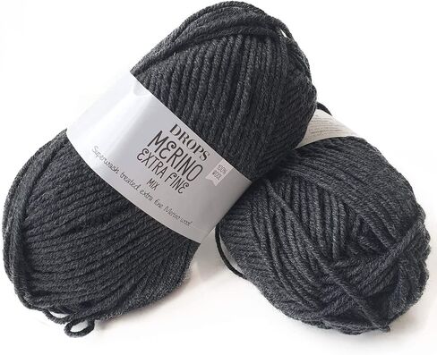 Superwash 100% Merino Wool Yarn for Knitting and Crocheting, 3 or Light, DK, Leight Worsted Weight, Drops Merino Extra Fine, 1.8 oz 115 Yards per Ball (27 Navy Blue) in Saudi Arabia