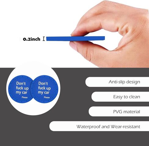 قطعتان من قواعد أكواب السيارة، قواعد حامل أكواب من مادة PVC مقاس 2.75 بوصة، حامل أكواب غير قابل للانزلاق، قاعدة مزخرفة، سجادات مشروبات معزولة على شكل قرص العسل، عالمية للسيارة وسيارات الدفع الرباعي والشاحنات (أزرق) in Kuwait