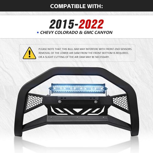 Bull Bar with Light Bar & License Plate Frame Compatible for 2005-2021 Nissan Frontier Front Guard Grille, Truck Brush Guard,Bumper Push Bar (Include Skid Plate & Light Mount, Black) in Saudi Arabia