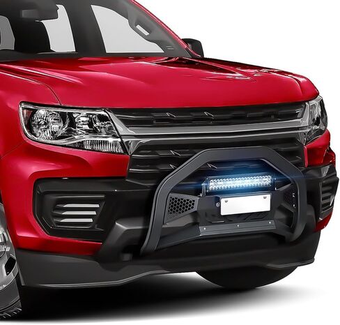Bull Bar with Light Bar & License Plate Frame Compatible for 2005-2021 Nissan Frontier Front Guard Grille, Truck Brush Guard,Bumper Push Bar (Include Skid Plate & Light Mount, Black) in Saudi Arabia