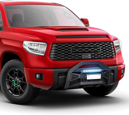 Bull Bar with Light Bar & License Plate Frame Compatible for 2005-2021 Nissan Frontier Front Guard Grille, Truck Brush Guard,Bumper Push Bar (Include Skid Plate & Light Mount, Black) in Saudi Arabia