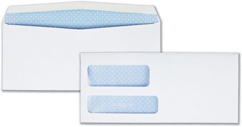 Quality Park #9 Security Envelopes, Double Window, Invoices and QuickBooks Statements, 3-7/8 x 8-7/8 Inches, Gummed, 24 lb White, 500/Box (QUA24524) in Saudi Arabia