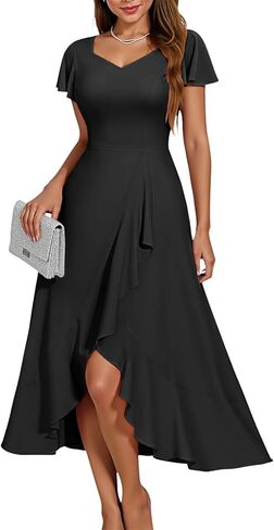 HomRain Summer Formal Cocktail Graduation Dress for Wedding Guest Dresses for Women 2024 Ruffled Prom Evening Party Dress in Kuwait