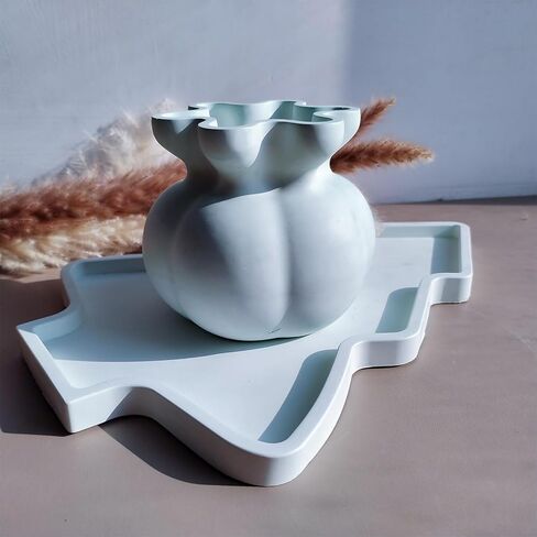 Wehous Unique Bowl Resin Molds, 3D Candle Holder Container Resin Concrete Silicone Molds, Jewelry Holder Trinket Storage Tray Plate Candy Holder Plant Pot Mold for Casting Clay Craft Ornament in Saudi Arabia