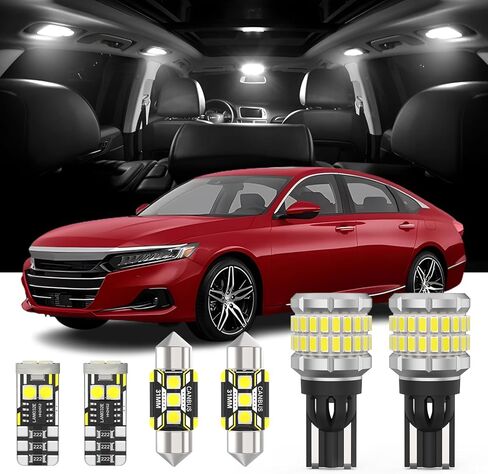مجموعة مصابيح LED داخلية 14 قطعة من AENVTOL بديلة لسيارة Honda Accord 2013-2022 بيضاء 6000K LED حزمة المصابيح الداخلية + أضواء لوحة الترخيص، أداة التثبيت in Saudi Arabia