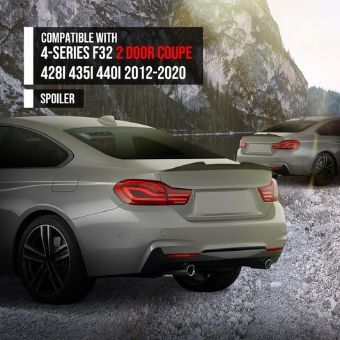 G-PLUS Rear Trunk Spoiler Wing Compatible with BMW 4-Series F32 2 Door Coupe 428i 435i 440i 2012 2013 2014 2015 2016 2017 2018 2019 2020 Rear Spoiler Wing Glossy Black in Saudi Arabia