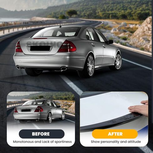 جناح سبويلر خلفي لسيارة Mercedes-Benz E Class W211 E280/ E300/ E320/ E350/ E500/ E550 2003-2009 لامع خارجي للسيارة ABS جناح خلفي للشفاه جناح سبويلر بتصميم ديناميكي هوائي in Saudi Arabia