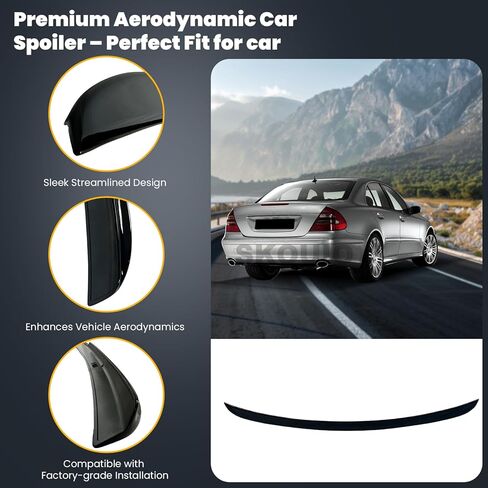 جناح سبويلر خلفي لسيارة Mercedes-Benz E Class W211 E280/ E300/ E320/ E350/ E500/ E550 2003-2009 لامع خارجي للسيارة ABS جناح خلفي للشفاه جناح سبويلر بتصميم ديناميكي هوائي in Saudi Arabia