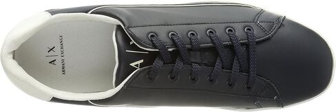 A|X Armani Exchange Men's Lace Up Logo Sneaker, Optical White + Black, 11 in Kuwait