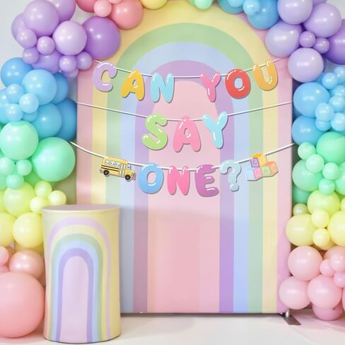 Can You Say Banner Enlightened Teacher Banner Cartoon Theme Girl Birthday Decorations Bubble Gum Party Decorations Funny Birthday Party Supplies(Two) in Saudi Arabia