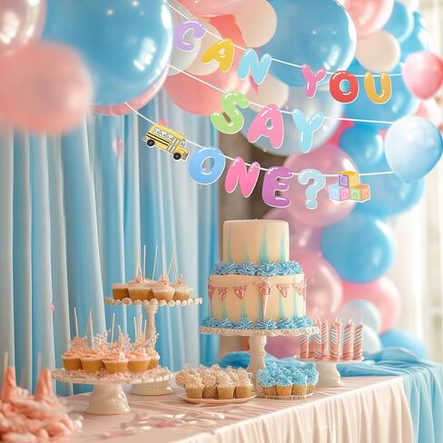 Can You Say Banner Enlightened Teacher Banner Cartoon Theme Girl Birthday Decorations Bubble Gum Party Decorations Funny Birthday Party Supplies(Two) in Saudi Arabia
