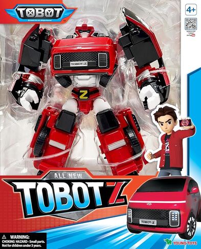 TOBOT، TOBOT Z، Youngtoys تحويل المركبات القابلة للتحصيل إلى روبوت، ألعاب شخصيات الرسوم المتحركة الأبطال للأطفال من سن 3 سنوات فما فوق، سيارات تحويل، حجم كبير 8 بوصة in Kuwait