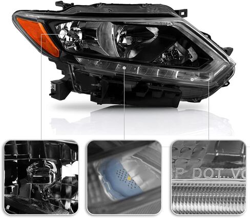 ACANII - For [Halogen Model Only] 2014 2015 2016 Nissan Rogue Factory OE Style Headlight Headlamp Right Passenger Side in Saudi Arabia