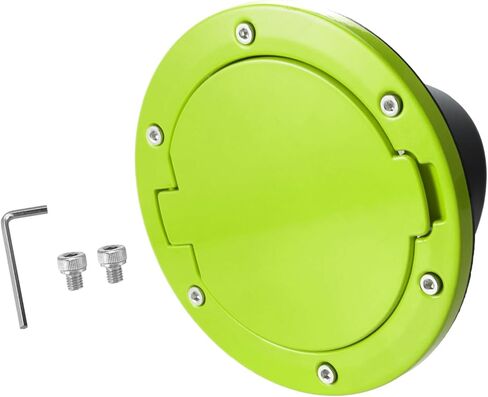 Gas Fuel Tank Cap Cover Locking Fuel Filler Cover Accessories for Jeep Wrangler 2007-2017 Aluminum Alloy ABS Green in Saudi Arabia