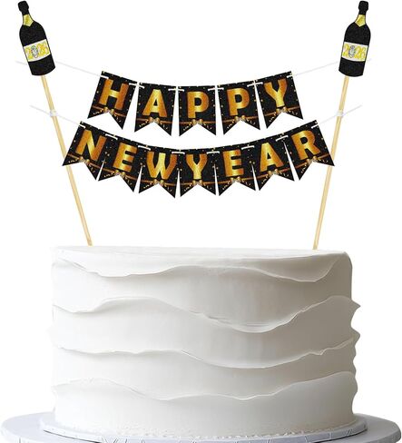 Happy New Year 2026 Cake Bunting - Handmade Pennant Flag Year of the Horse Garland 2026 Chinese New Year Party Cake Decoration - Lunar Chinese Spring Festival Themed Party Supplies in Saudi Arabia