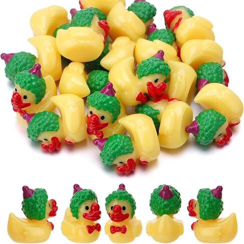 50 Pcs Clown Duck Figurines, Funny Circus Clown Figure Doll, Duck Dress up Clown Statues for Holiday Ornaments Display Party Favors Table Desk Cake Toppers Decor in Saudi Arabia