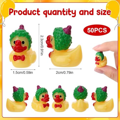50 Pcs Clown Duck Figurines, Funny Circus Clown Figure Doll, Duck Dress up Clown Statues for Holiday Ornaments Display Party Favors Table Desk Cake Toppers Decor in Saudi Arabia