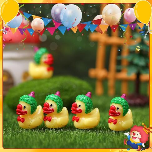 50 Pcs Clown Duck Figurines, Funny Circus Clown Figure Doll, Duck Dress up Clown Statues for Holiday Ornaments Display Party Favors Table Desk Cake Toppers Decor in Saudi Arabia