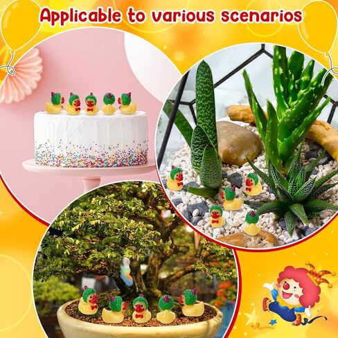 50 Pcs Clown Duck Figurines, Funny Circus Clown Figure Doll, Duck Dress up Clown Statues for Holiday Ornaments Display Party Favors Table Desk Cake Toppers Decor in Saudi Arabia