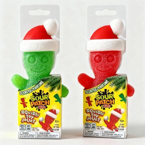 Incredible Novelties Sour Patch Holiday Scented Squishy Toys, 2-Pack (Green & Red) – Soft Translucent Fidget Squeeze Toys, Cherry & Lime Scent, Christmas Stocking Stuffers in Saudi Arabia