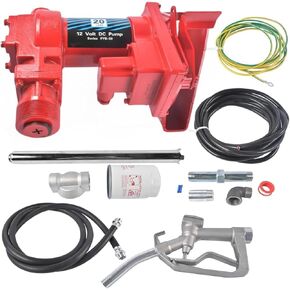 20 GPM 12 Volt Fuel Transfer Pump High Flow DC Transfer Pump Cast Iron Heavy Duty Transfer Pump for Gasoline Diesel Kerosene Ethanol Methanol Blends Biodiesel, w/Discharge Hose & Manual Nozzle Vahaha in Kuwait