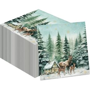 40pcs Christmas Paper Napkins,Christmas Snowflake Dinner Napkins,Winter Wonderland Christmas Decorations,Snowflake Decorations Winter Decorative Napkin for Xmas in Kuwait