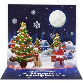 بطاقة عيد الميلاد المنبثقة ثلاثية الأبعاد من Magic Ants، قطار عيد الميلاد الاحتفالي في المناظر الطبيعية الشتوية الثلجية، بطاقة تهنئة للعطلات للعائلة والأصدقاء والأطفال وسانتا كلوز ورجل الثلج والرنة in Kuwait