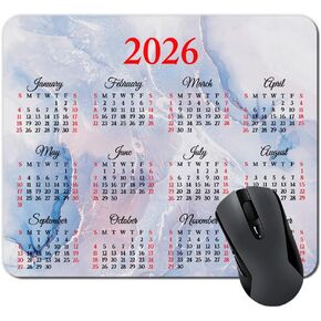 2026 Calendar Mouse Pad with HD Tropical Beach Design Natural Rubber Rectangular Personalized Desk Mat 9.5 x 7.9 inch Green Watercolor Marble Pattern in Kuwait