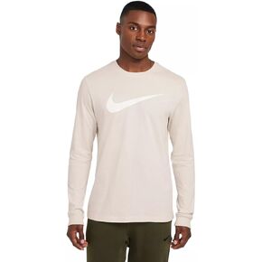 Nike Sportswear Men's Long-Sleeve T-Shirt (US, Alpha, XX-Large, Regular, Regular, White/Orange) in Kuwait