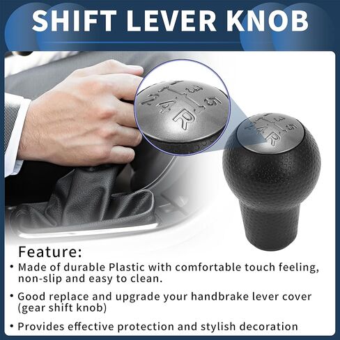 5 Speed Manual Gear Shift Knob, Front Automotive Gearbox Stick Shifter Lever Knob for Honda Fit 2002-2008 Plastic Black Titanium Tone, 1 Pc in Saudi Arabia