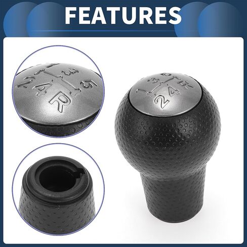5 Speed Manual Gear Shift Knob, Front Automotive Gearbox Stick Shifter Lever Knob for Honda Fit 2002-2008 Plastic Black Titanium Tone, 1 Pc in Saudi Arabia